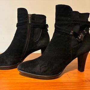 Aquatalia Black Suede Heeled Boots